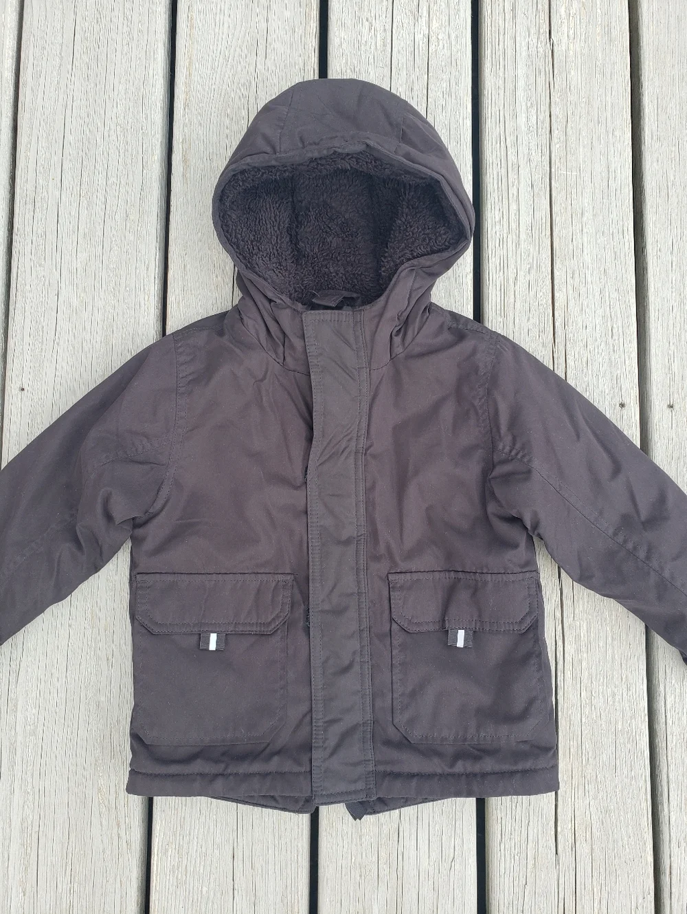 Wonder Nation Boys Black Hooded Coat Size 2T